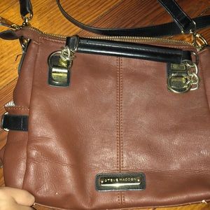 Brown&black Steve Madden purse with gold metal